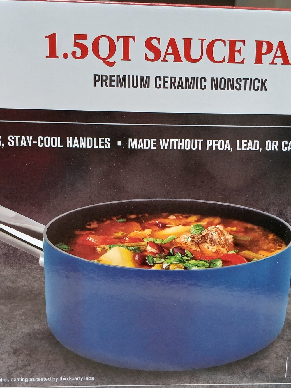 1.5QT Ceramic Nonstick Sauce Pan - Blue - Picture 2 of 11